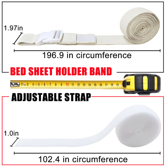 Non-slip elastic band for bed （360 Degree Holder） (Twin, Full, Queen, King, Adjustable Bed)