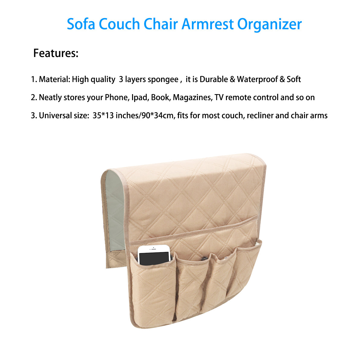 Sofa Armrest Organizer (Sponge)