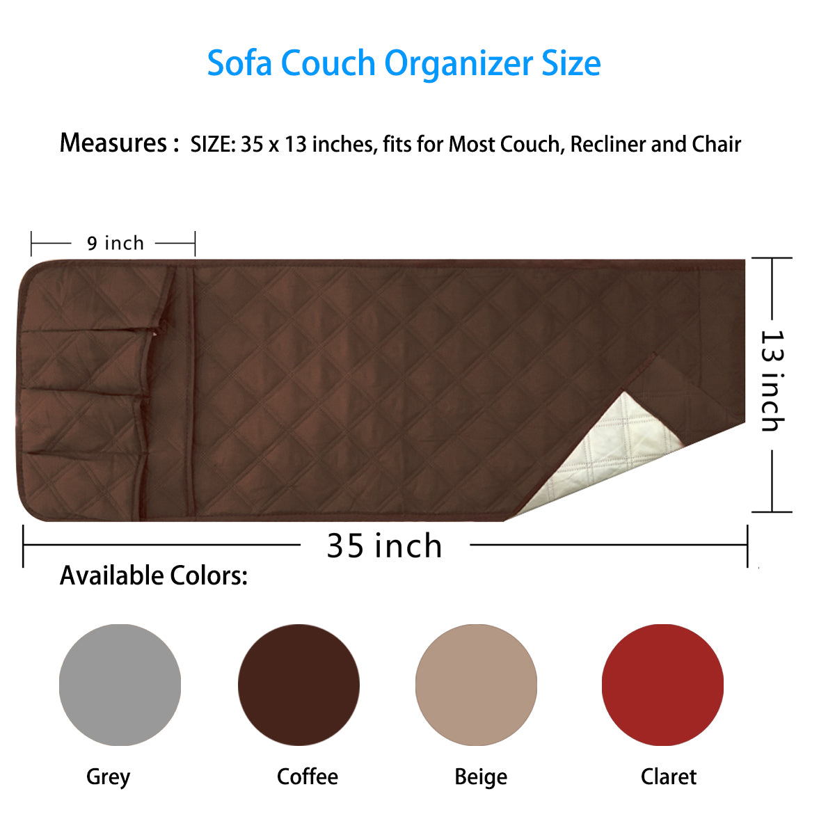 Sofa Armrest Organizer