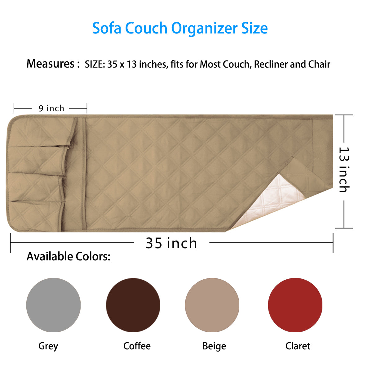 Sofa Armrest Organizer (Sponge)