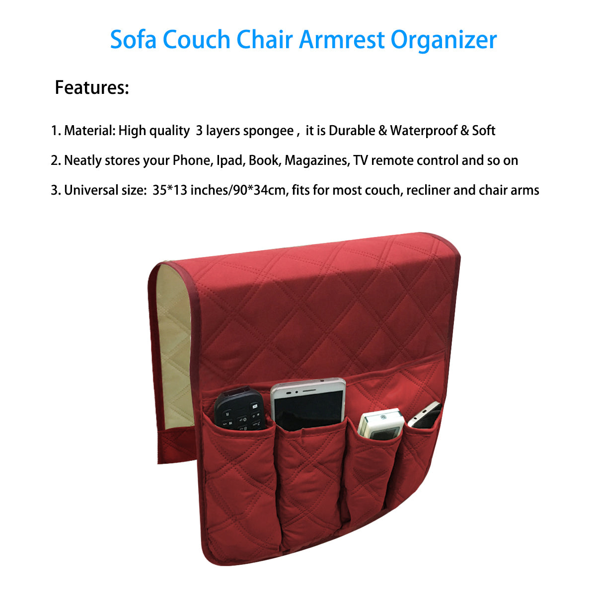 Sofa Armrest Organizer (Sponge)