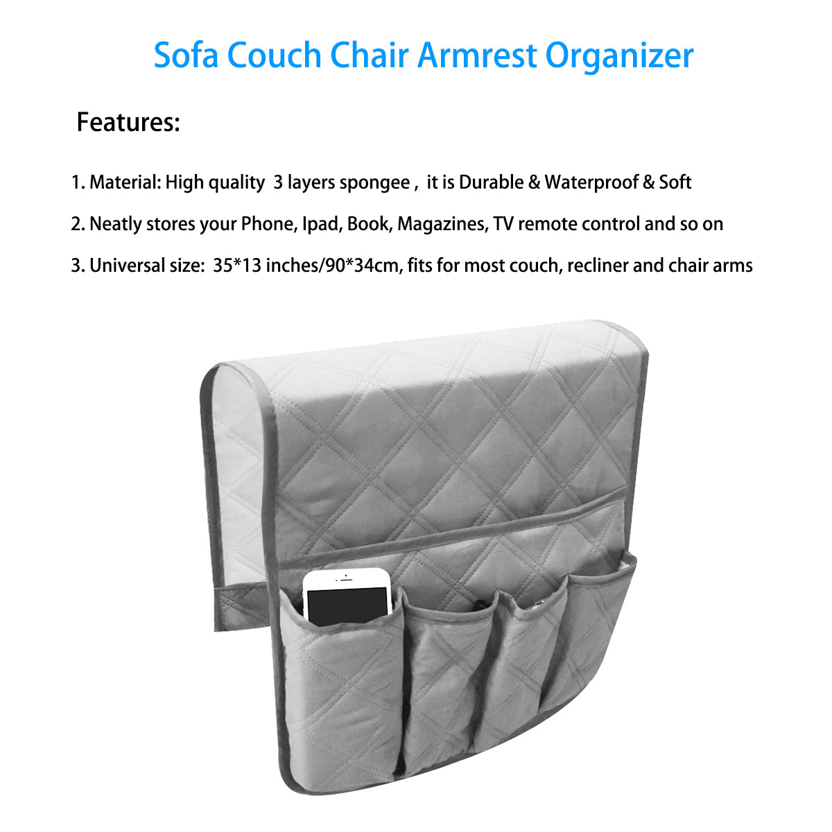 Sofa Armrest Organizer (Sponge)
