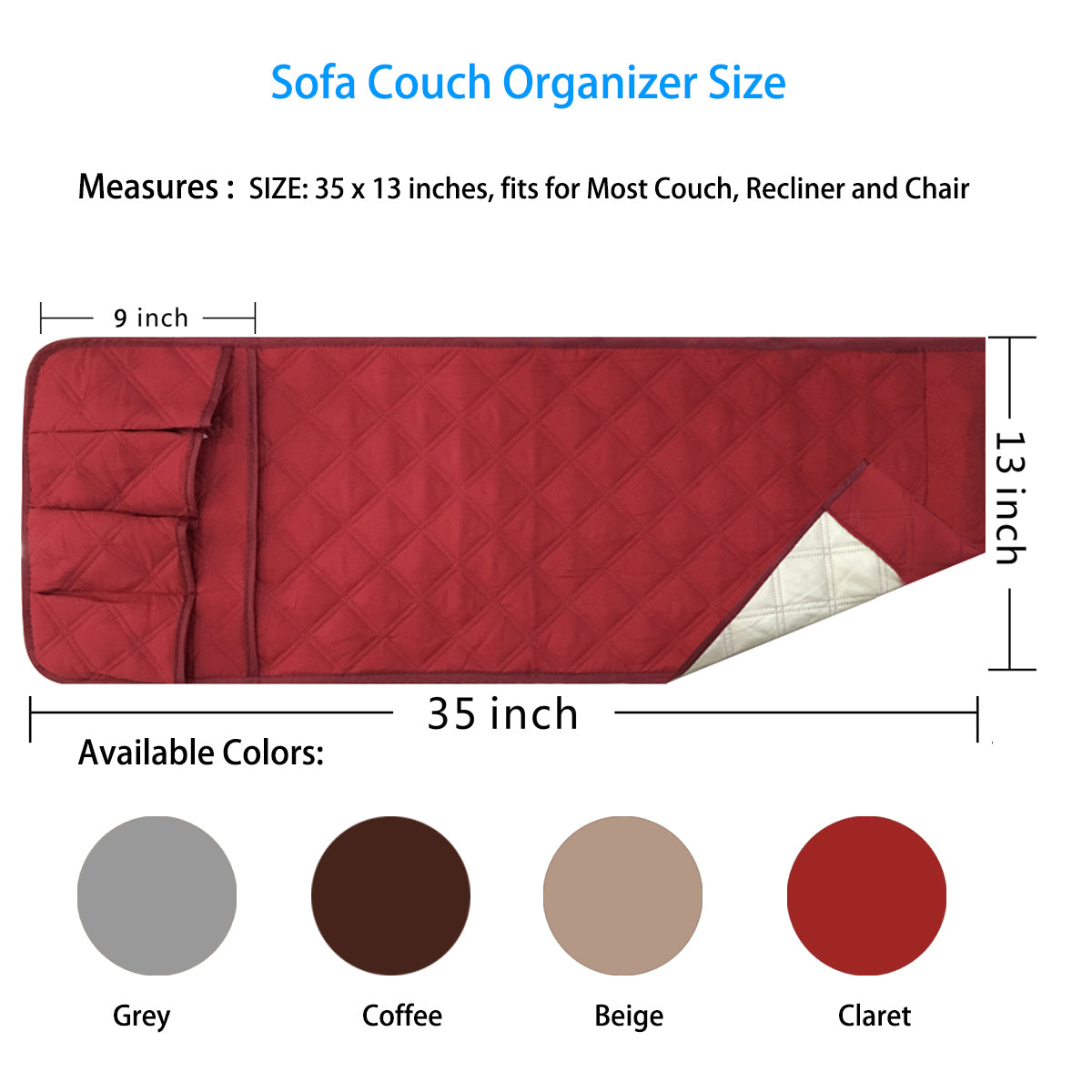 Sofa Armrest Organizer (Sponge)