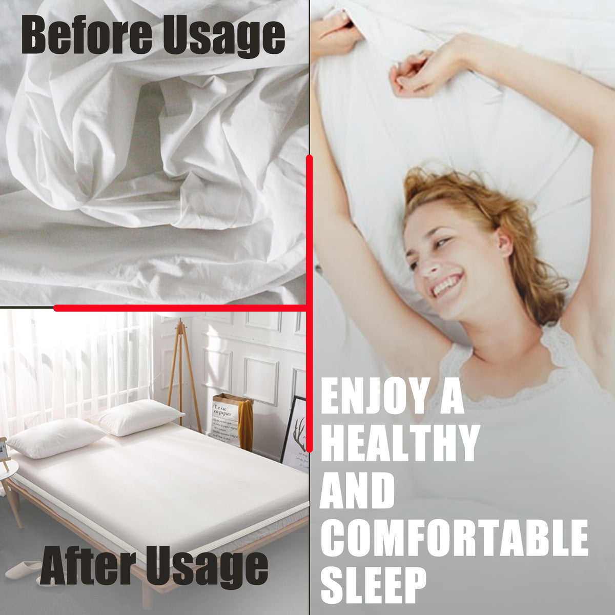 Non-slip elastic band for bed （360 Degree Holder） (Twin, Full, Queen, King, Adjustable Bed)