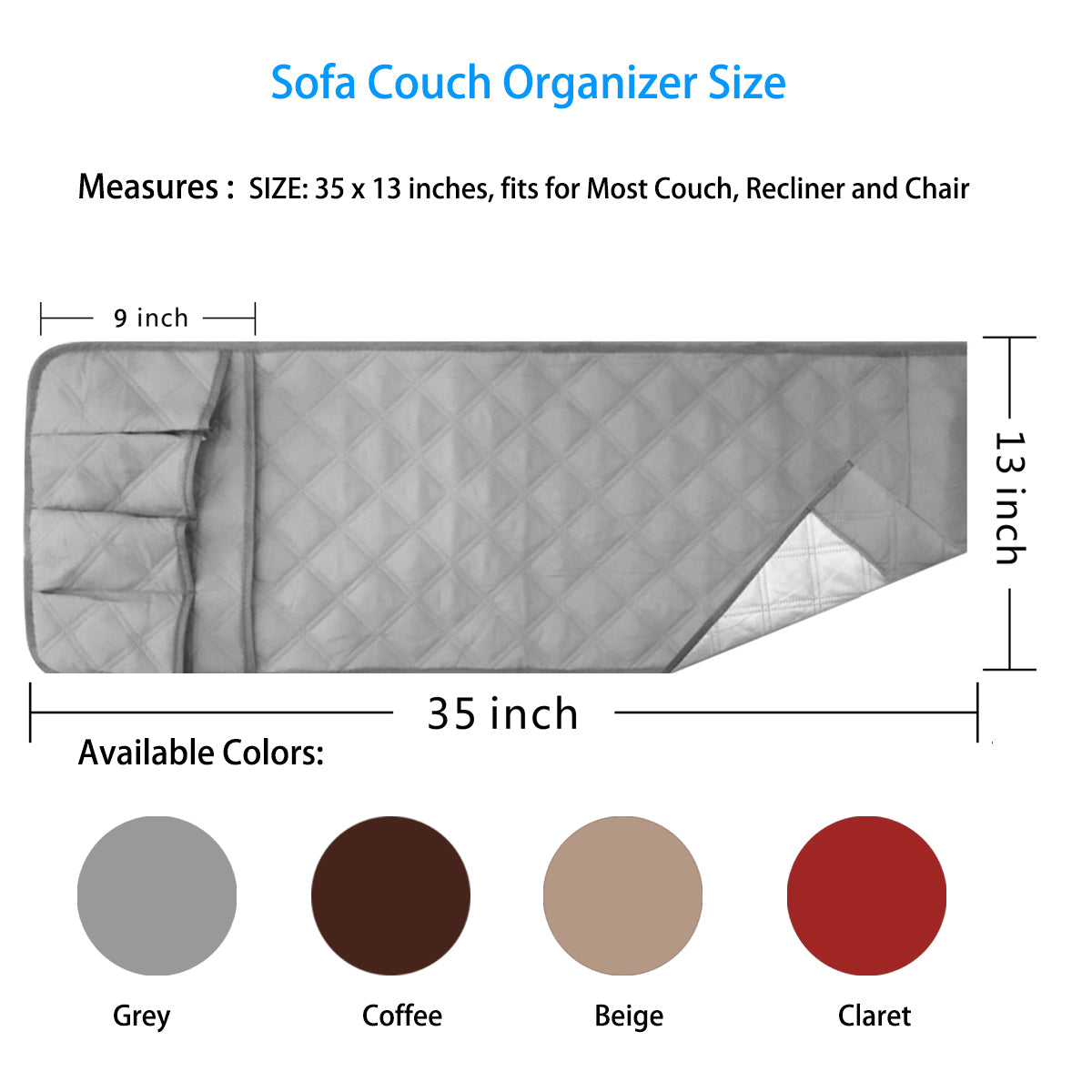 Sofa Armrest Organizer (Sponge)