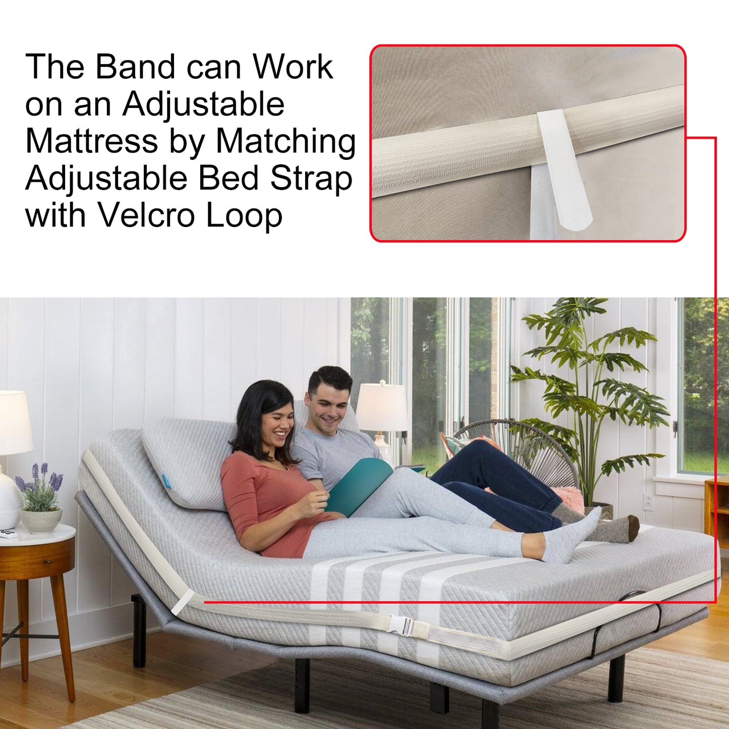 Non-slip elastic band for bed （360 Degree Holder） (Twin, Full, Queen, King, Adjustable Bed)