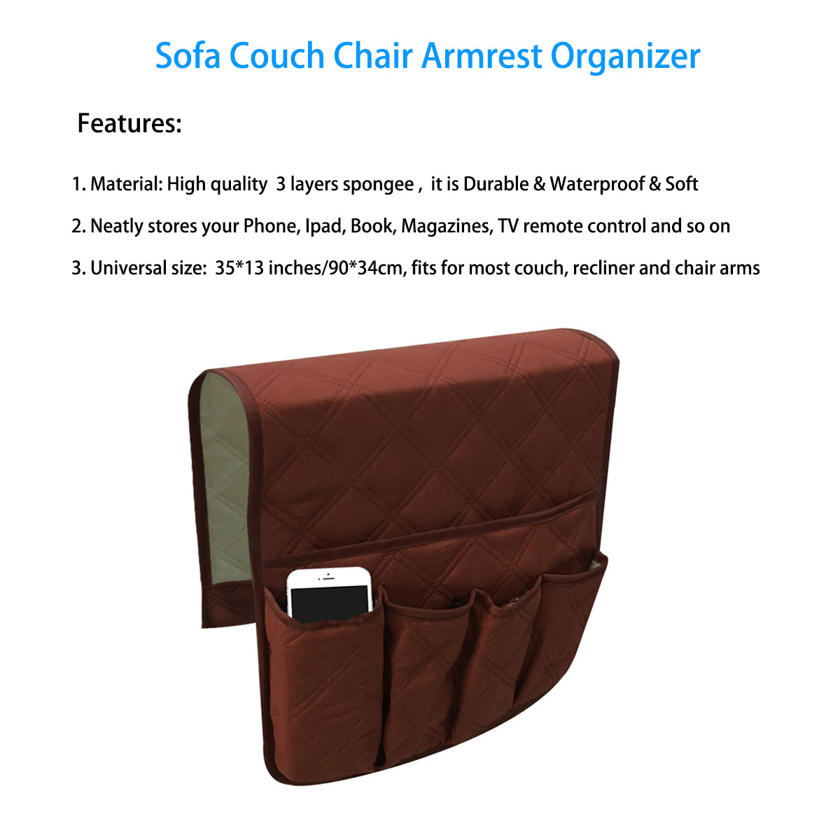 Sofa Armrest Organizer (Sponge)