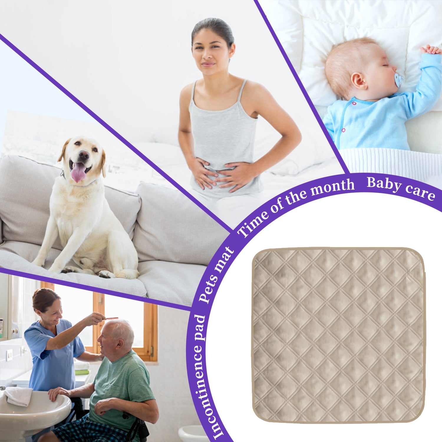 Washable Incontinence Bed Pads（2 PCS）