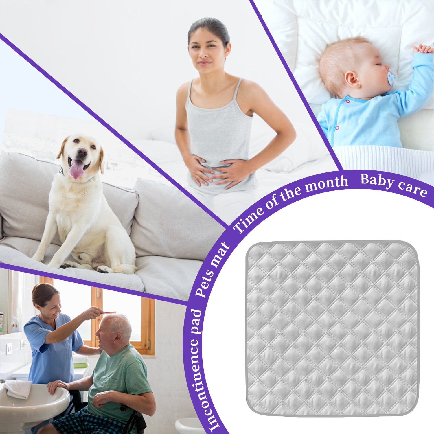 Washable Incontinence Bed Pads（2 PCS）