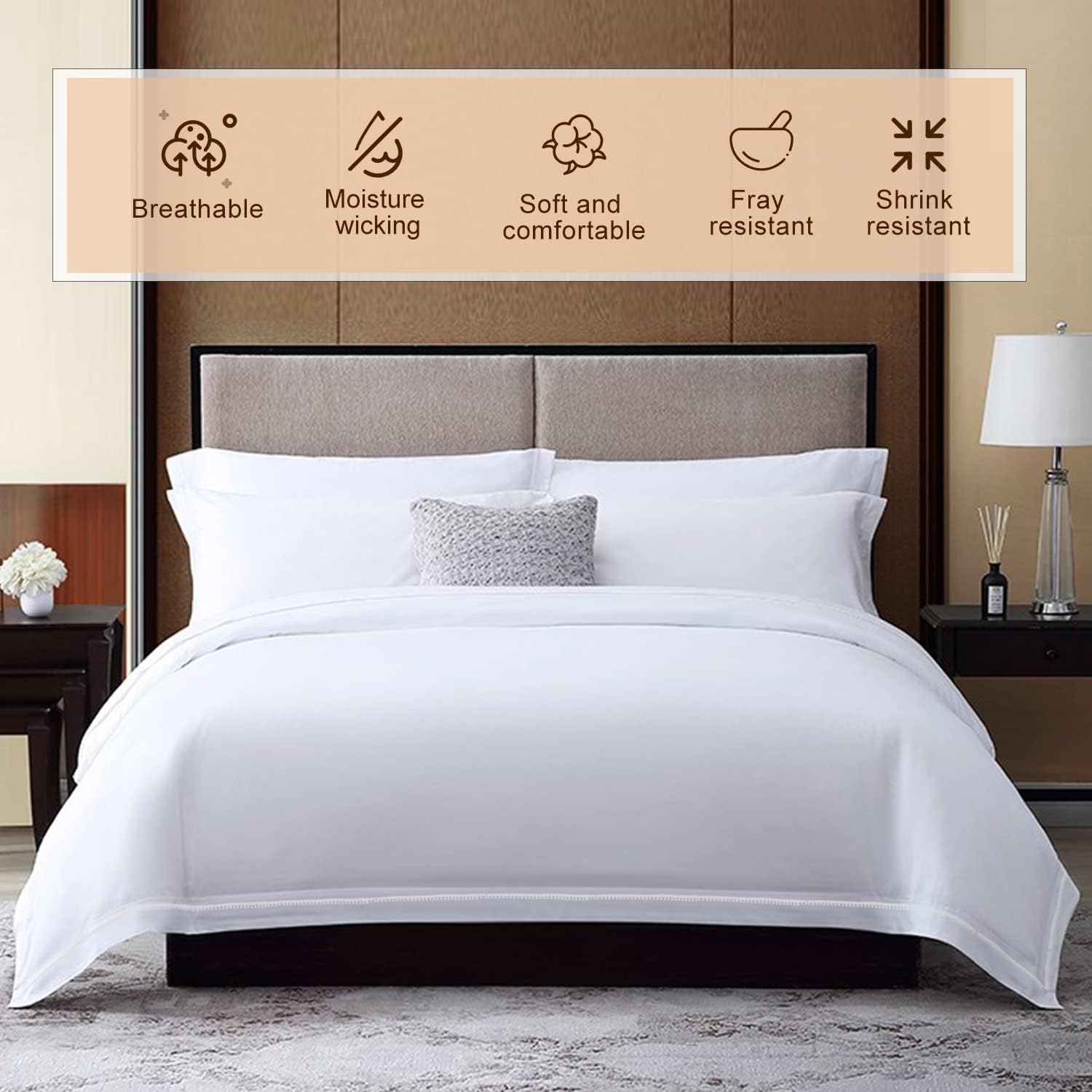 Duvet Cover Set- 3 Sided Zipper（ 1 Duvet Cover and 2 Pillow Shams ）( Queen / King )