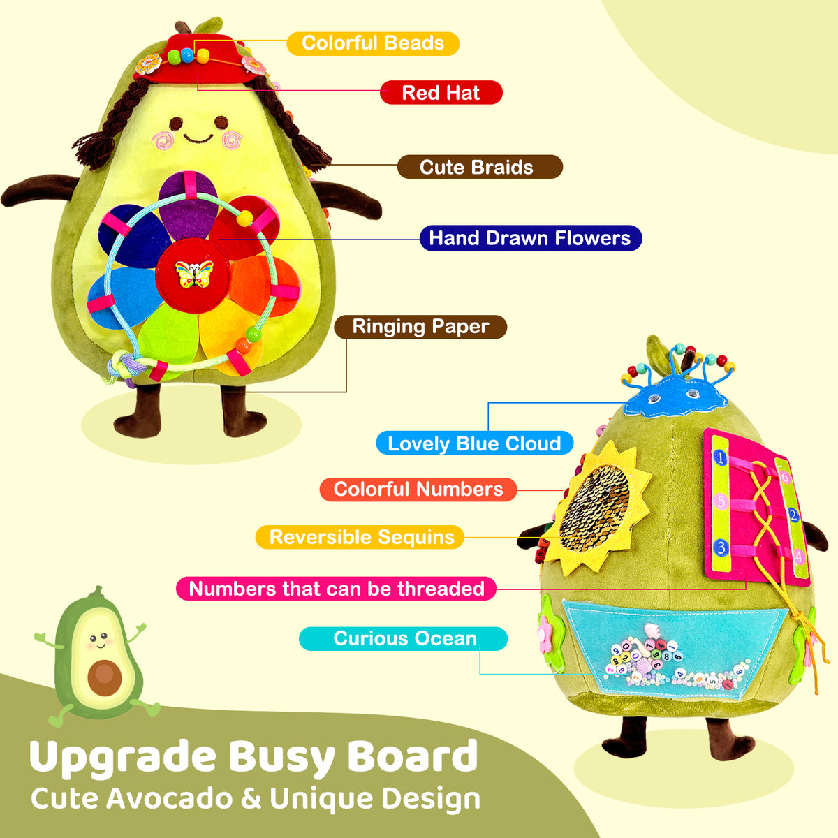Montessori Busy Avocado Toy