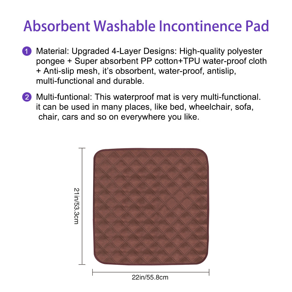 Washable Incontinence Bed Pads（2 PCS）
