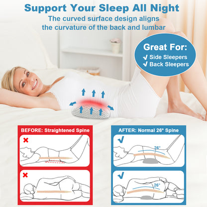 Lumbar Support Pillow with Massage and Heat