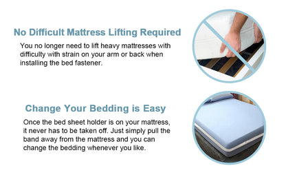 Non-slip elastic band for bed （360 Degree Holder） (Twin, Full, Queen, King, Adjustable Bed)