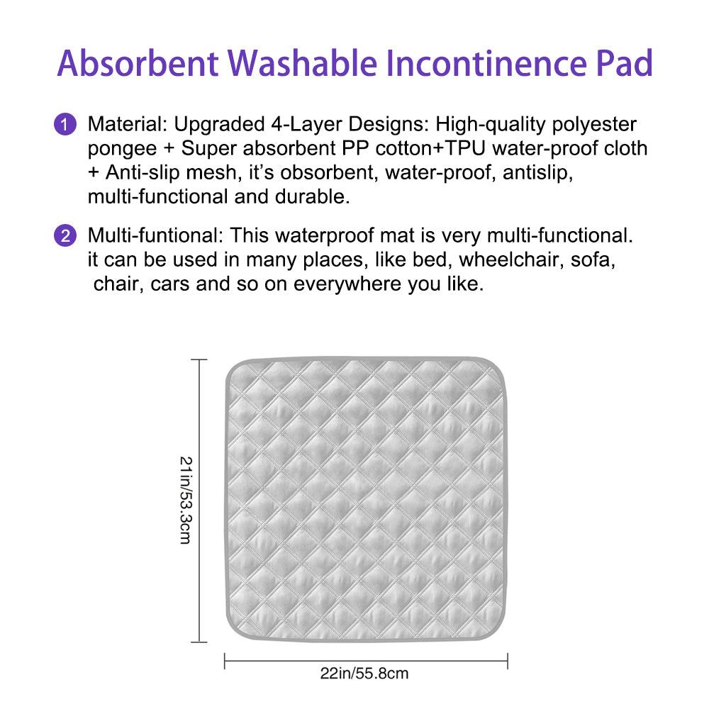 Washable Incontinence Bed Pads（2 PCS）