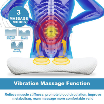Lumbar Support Pillow with Massage and Heat