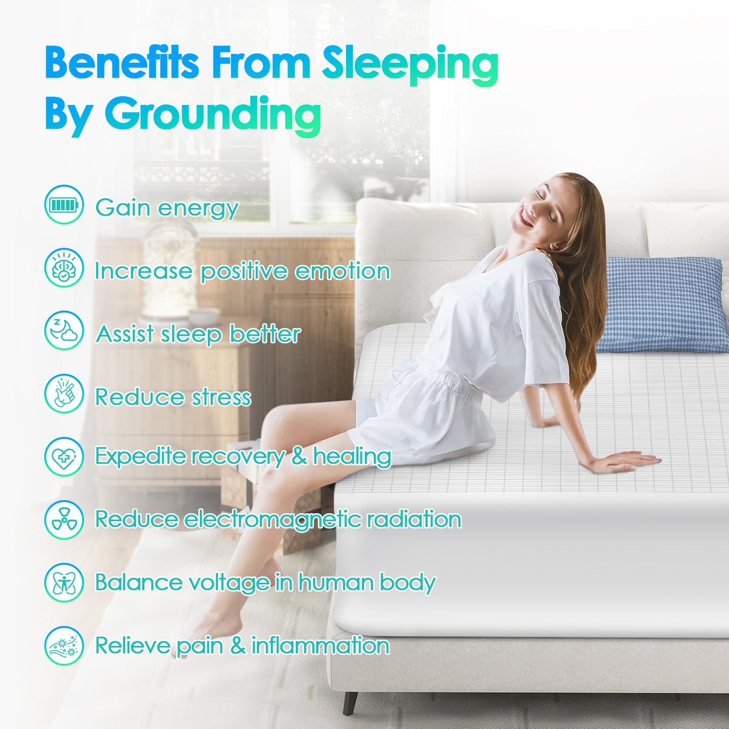 Grounding fitted sheet [Combed Cotton Edge](King/Queen)