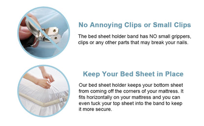 Non-slip elastic band for bed （360 Degree Holder） (Twin, Full, Queen, King, Adjustable Bed)