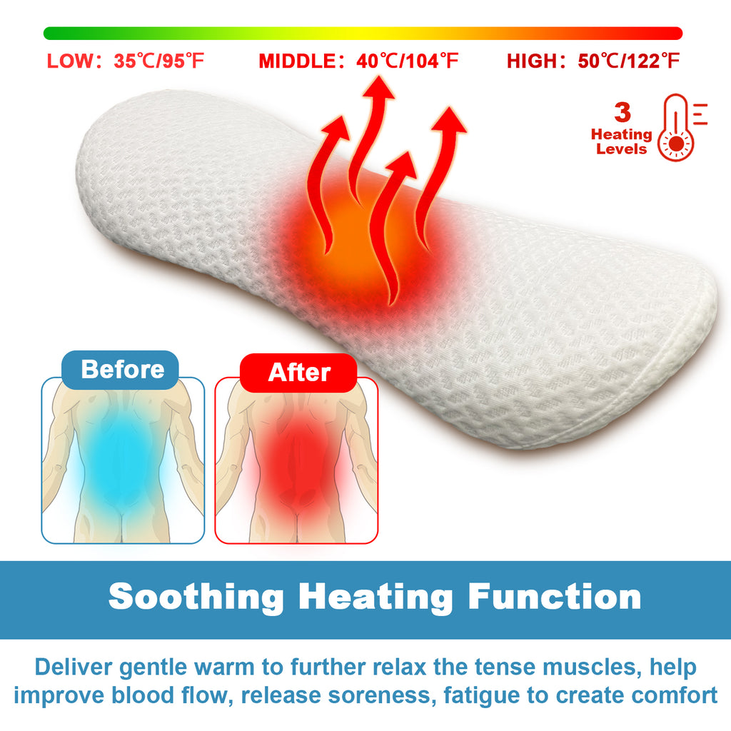 Lumbar Support Pillow with Massage and Heat