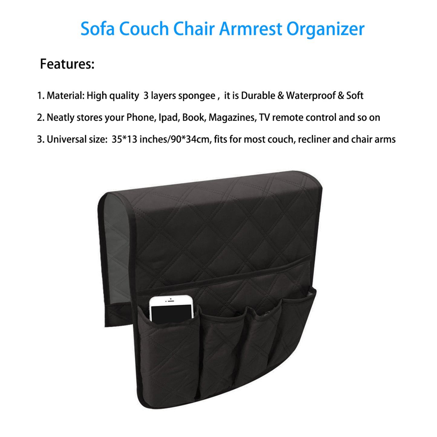 Sofa Armrest Organizer (Sponge)