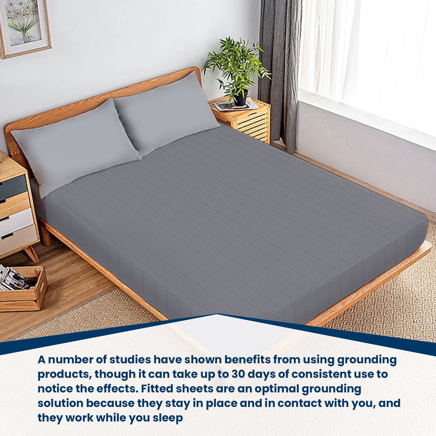 Grounding fitted sheet [Combed Cotton Edge](King/Queen)