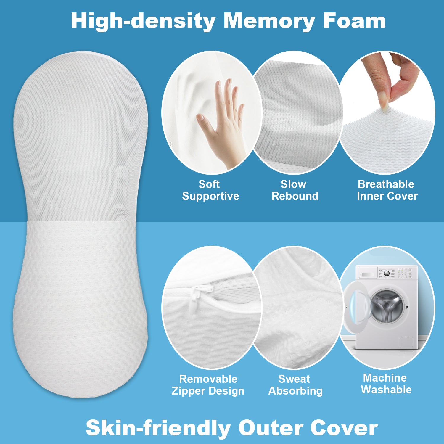 Lumbar Support Pillow with Massage and Heat